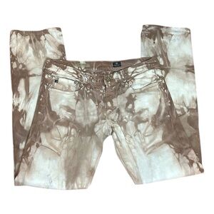 AG Adriano Goldschmied Tomboy Relaxed Straight Leg Jeans Upcycled Tie-dye sz 29